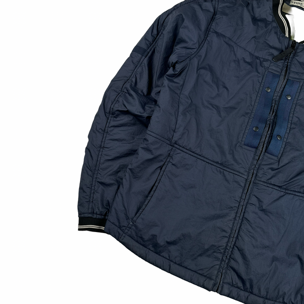 Stone Island Navy Nylon Padded Bomber Jacket - Medium