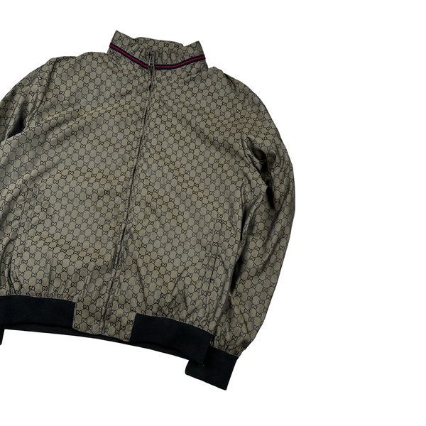 Gucci Monogram Zipped Silk Jersey Lined Jacket - XXL