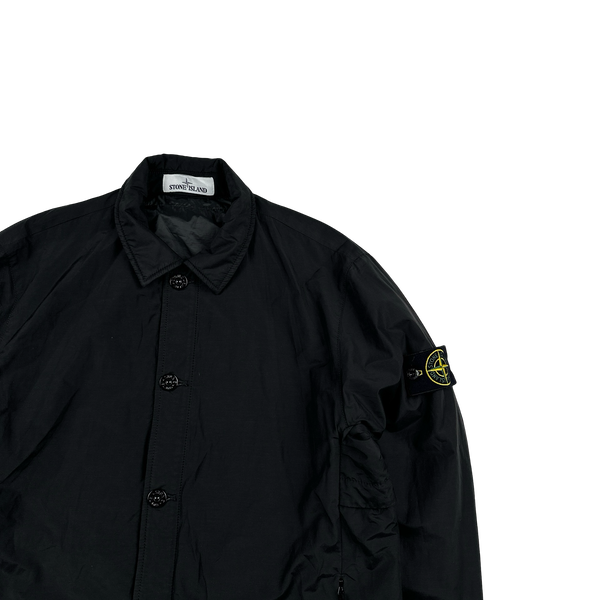 Stone Island 2021 Black Primaloft Lined Collared Coach Jacket - Medium