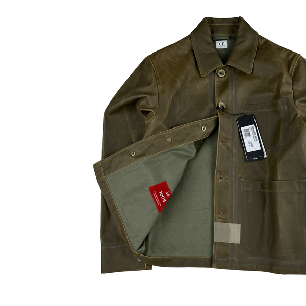 CP Company Khaki TOOB Two Spellout Collared Jacket - XS