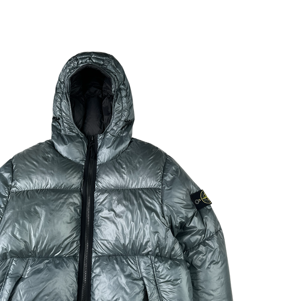 Stone Island 2017 Steel Grey  Pertex Quantum Y Down Puffer Jacket - Large