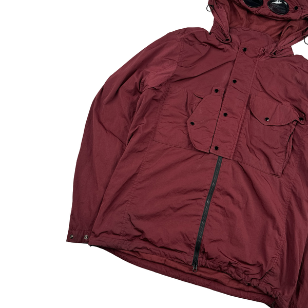 CP Company Burgundy Chrome R Lens Viewer Lightweight Jacket - Large