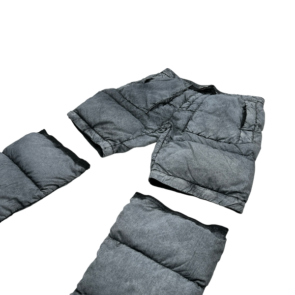 Stone Island 2017 Grey Tela Nylon Down Dust Colour 2 in 1 Trousers - Large