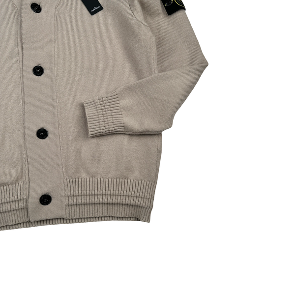 Stone Island 2024 Beige Wool Knit Buttoned Jumper - Medium