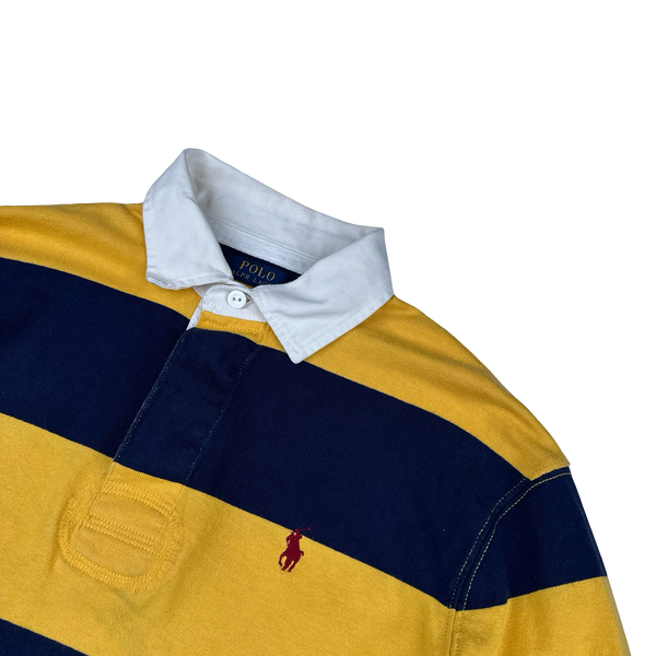 Ralph Lauren Yellow Striped Long Sleeve Rugby Shirt - Medium