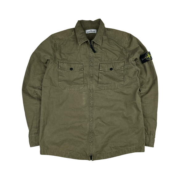 Stone Island 2014 Khaki Cotton Overshirt - Large