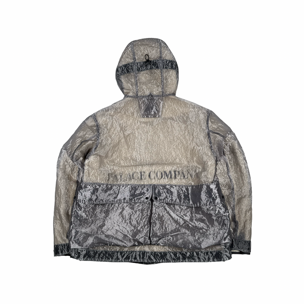 CP Company X Palace Silver Kan D Shearling Lined Spellout Embroidered Pocketed Jacket - Small