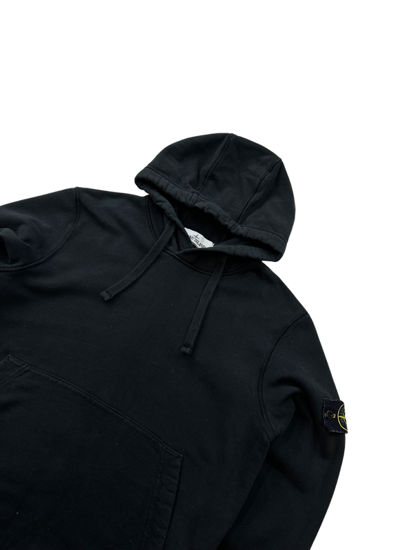 Stone Island 2021 Black Pullover Cotton Hoodie - Small