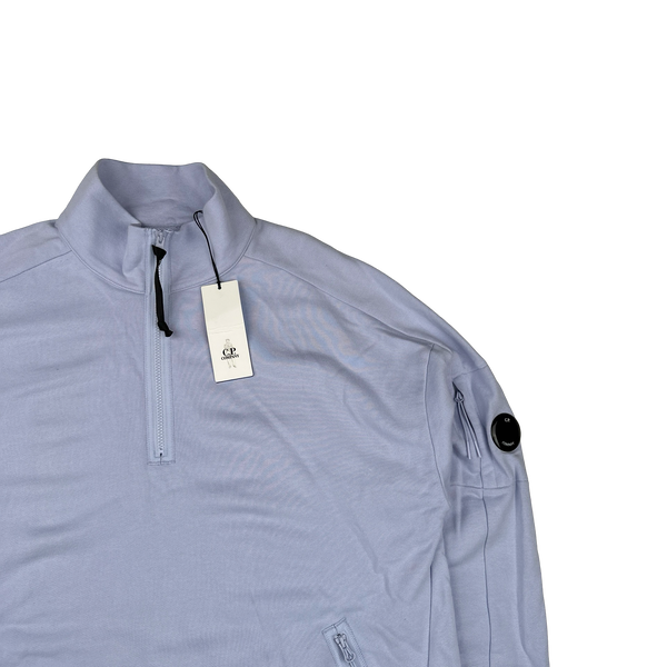 CP Company Lilac Cotton Lens Viewer Quarter Zip Pullover - 3XL