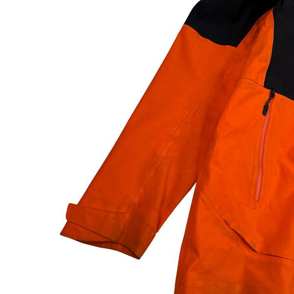 North Face Orange Gore Tex Colour Block Hooded Jacket - Small