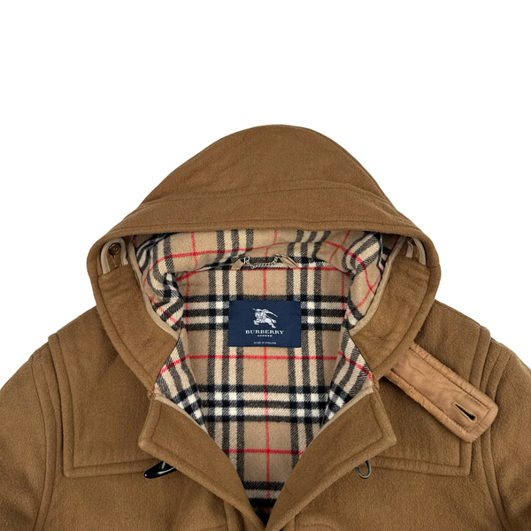 Burberry Lana Wool Blend Hooded Duffle Coat - XL