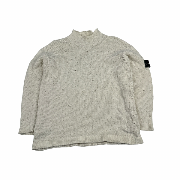 Stone Island Vintage 1997 Green Edge Cream Chenille Knit Pullover - XL
