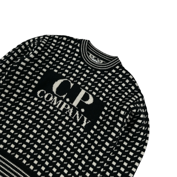 CP Company Black Vintage Style Patterned Knit - Small