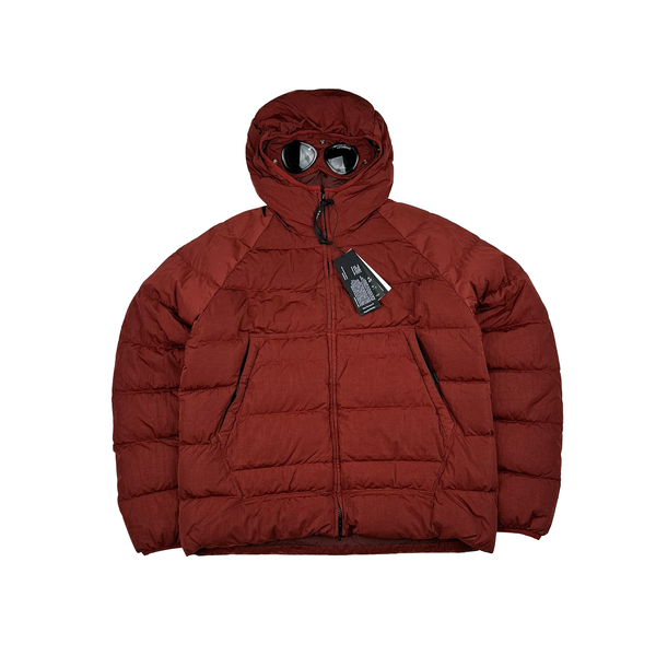 CP Company Burgandy ECO CHROME-R Down Filled Puffer Jacket - Large
