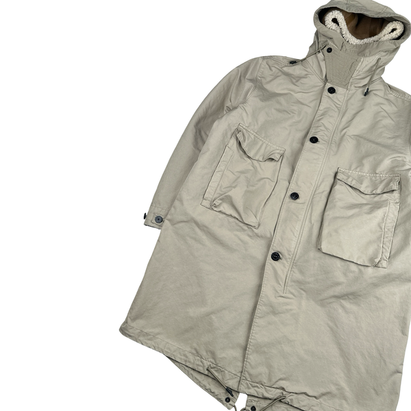 Stone Island Beige David TC Blanket Lined Fishtail Parka Jacket - XL