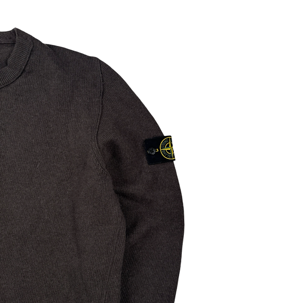 Stone Island 2010 Brown Wool Blend Knit Crewneck Jumper - XXL