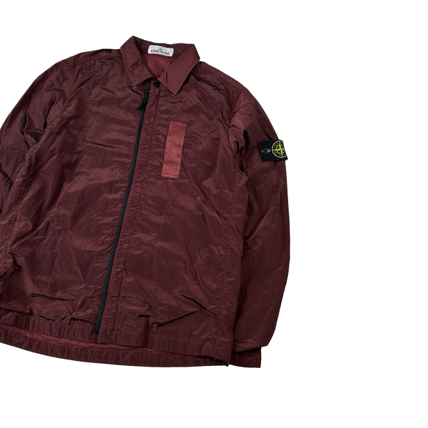 Stone Island 2017 Maroon Nylon Metal Shimmer Overshirt - Medium