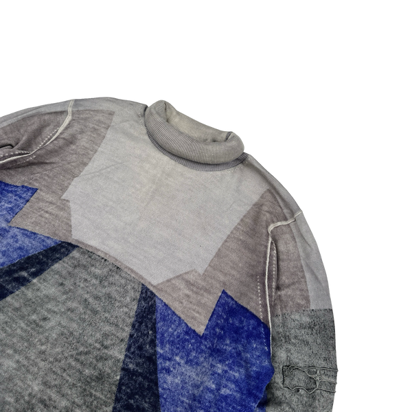 Stone Island 2009 Denims Colour Block Lana Wool Roll Neck Jumper - Small