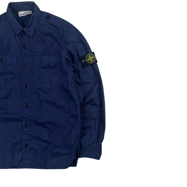 Stone Island 2014 Blue Indigo Cotton Overshirt - Medium