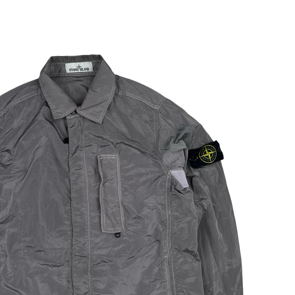 Stone Island 2018 Grey Nylon Metal Shimmer Overshirt - Small