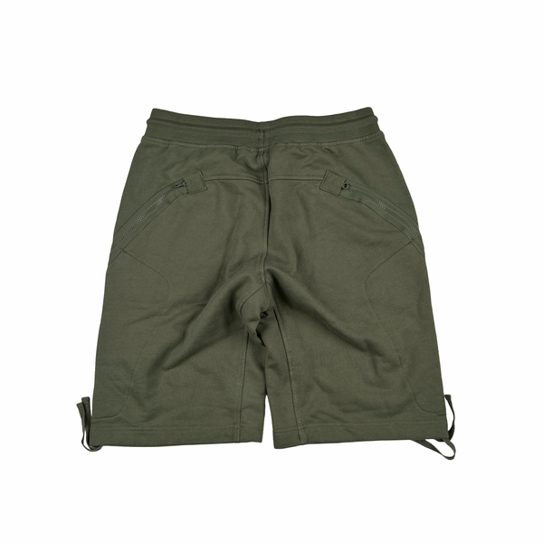 CP Company Khaki Diagonal Zip Cotton Lens Viewer Shorts - Small