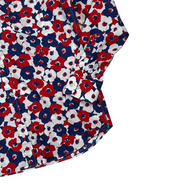 Paul & Shark Red/Blue Flower Pattern Longsleeve Shirt - XXL