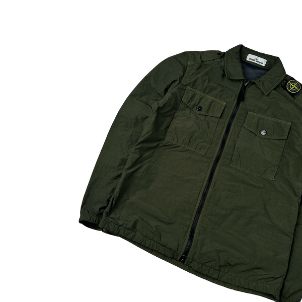 Stone Island 2020 Naslan Khaki Double Chest Pocket Overshirt - Small