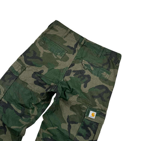 Carhartt Khaki Green Camo Cargo Trousers - Small