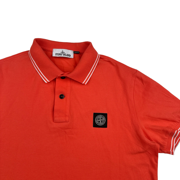 Stone Island 2018 Red Cotton Polo Shirt - Large
