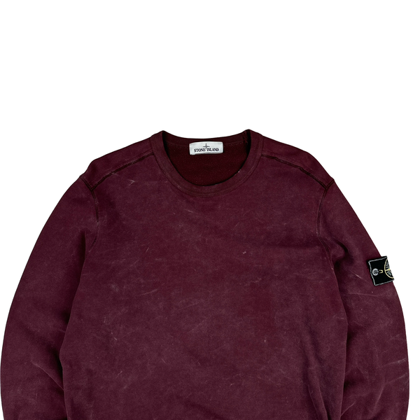 Stone Island 2018 Maroon Frost Crewneck Sweatshirt - Large