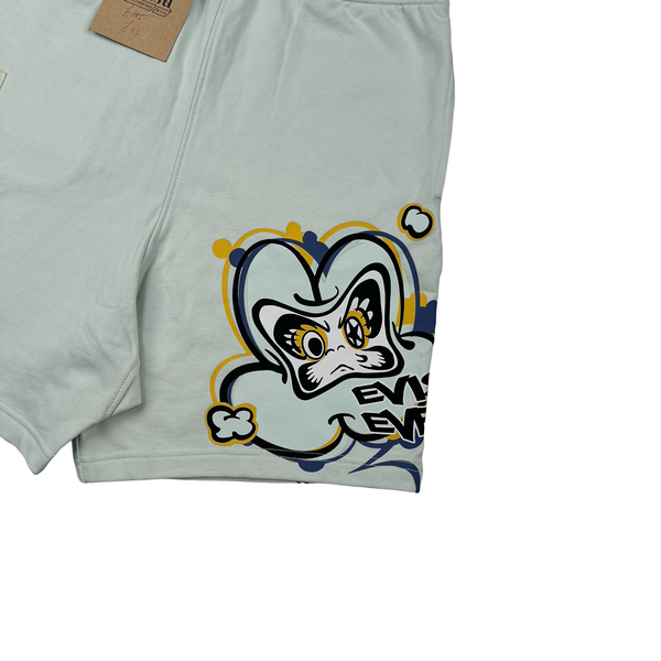 Evisu Transforming Daruma Print Cotton Shorts - Small