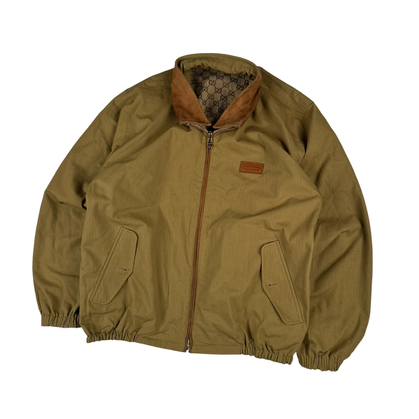 Gucci Monogram Reversible Canvas Collared Jacket - Large
