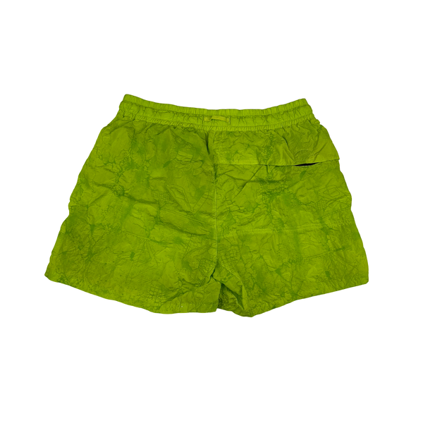 Stone Island Shadow Project 2022 Green Waffle Print Econyl Nylon Metal Shorts - Medium