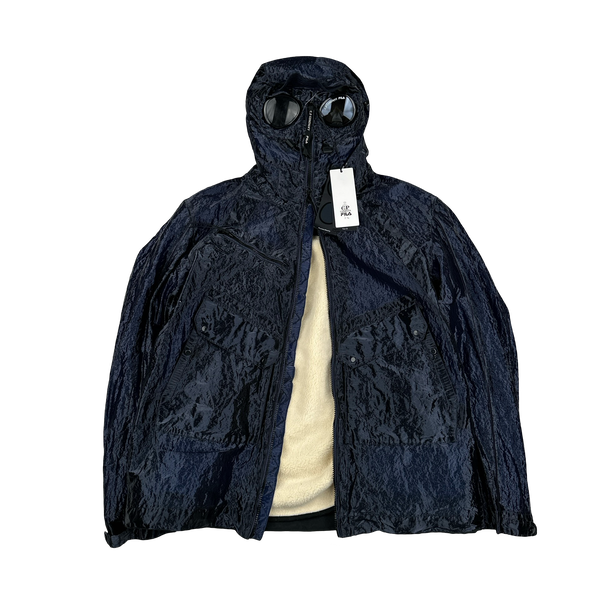 CP Company X Fila Navy Kan D Sherling Lined Explorer Goggle Jacket - Large