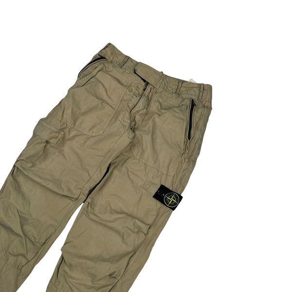 Stone Island Beige 2010 Loose Cotton Cargo Trousers - Small