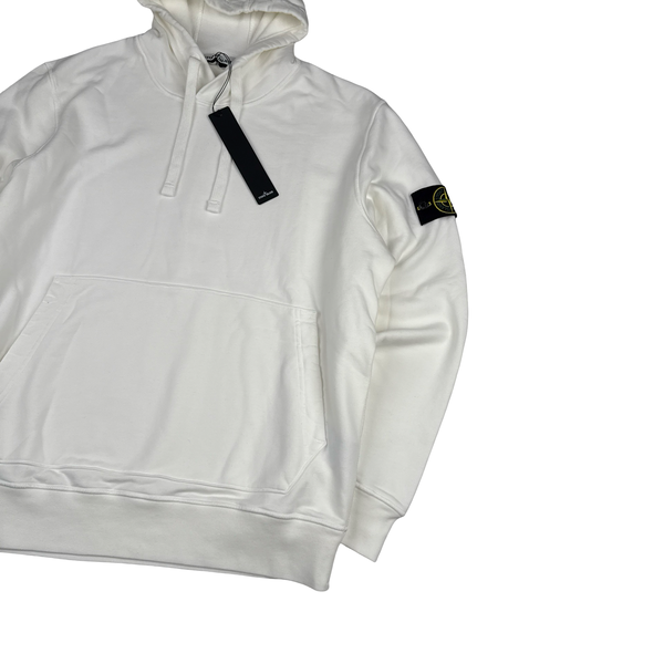 Stone Island 2021 White Pullover Cotton Hoodie - XL