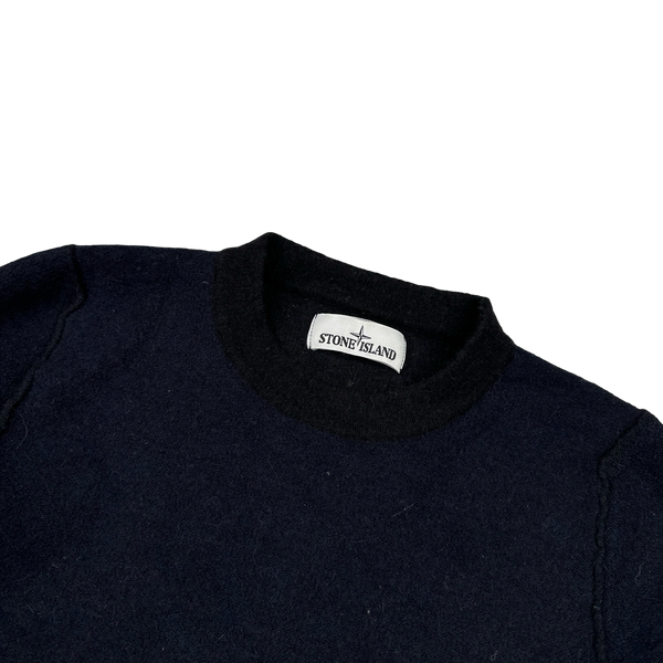 Stone Island 2017 Navy Wool Crewneck Jumper - Medium