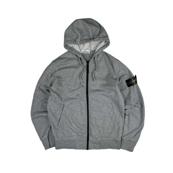 Stone Island Light Grey 2022 Zipped Hoodie - Medium