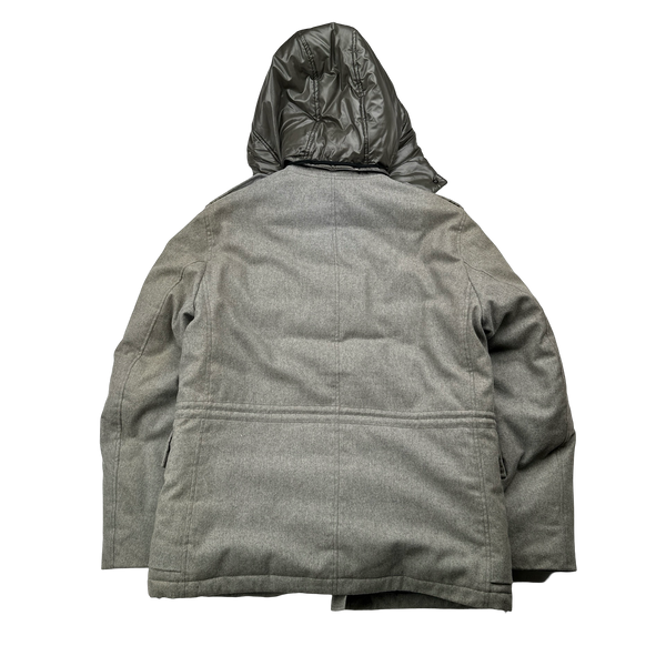 Stone Island 2014 Grey Ice Wool Blend Down Jacket - XL