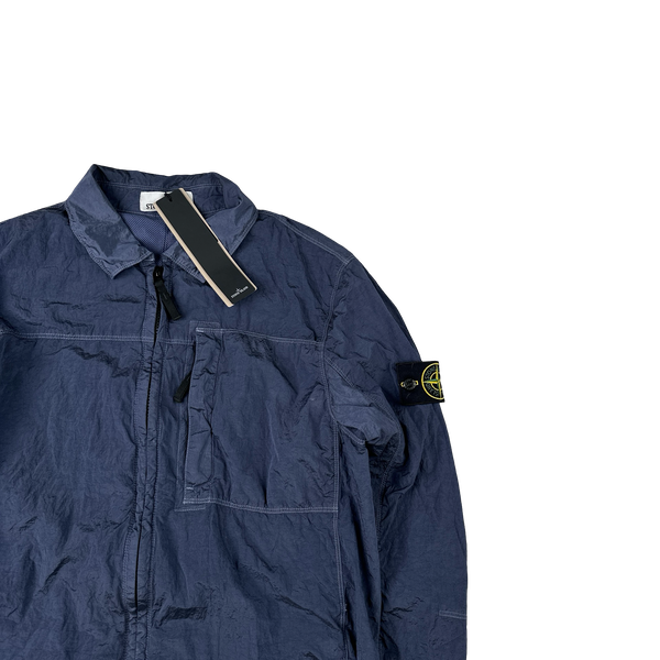 Stone Island 2024 Blue Nylon Metal Overshirt - Medium
