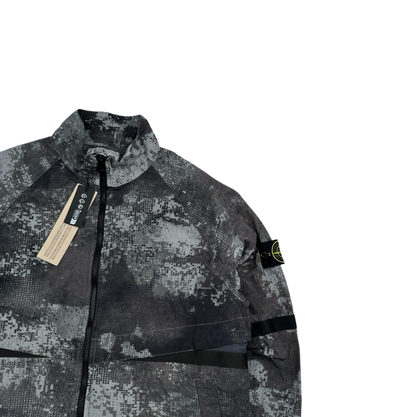 Stone Island 2024 Charcoal Dissolving Grid Camo Windbreaker - Large