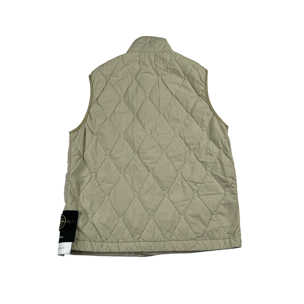Stone Island 2024 Beige 50 Fili Quilted TC Multi Pocket Gilet - Large