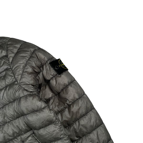 Stone Island 2015 Grey Garment Dyed Hooded Puffer Jacket - Medium