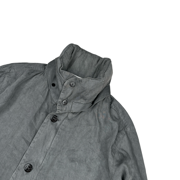 Stone Island 2011 Grey Lino Flax Blend Jacket - Large
