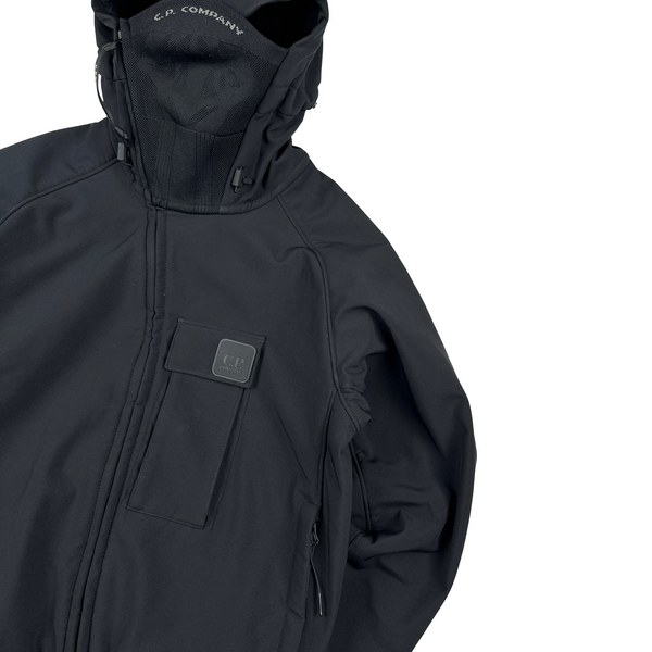 CP Company Black Soft Shell Metropolis Hooded Jacket - XS