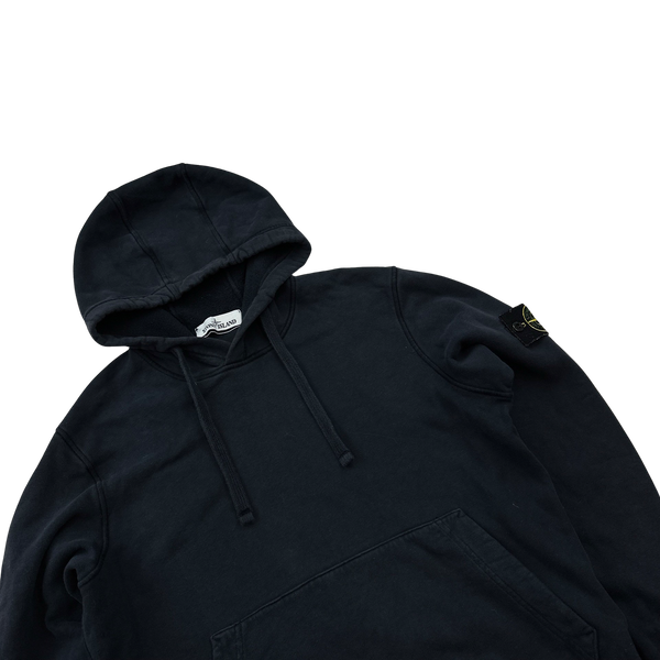 Stone Island 2021 Navy Pullover Cotton Hoodie - Small