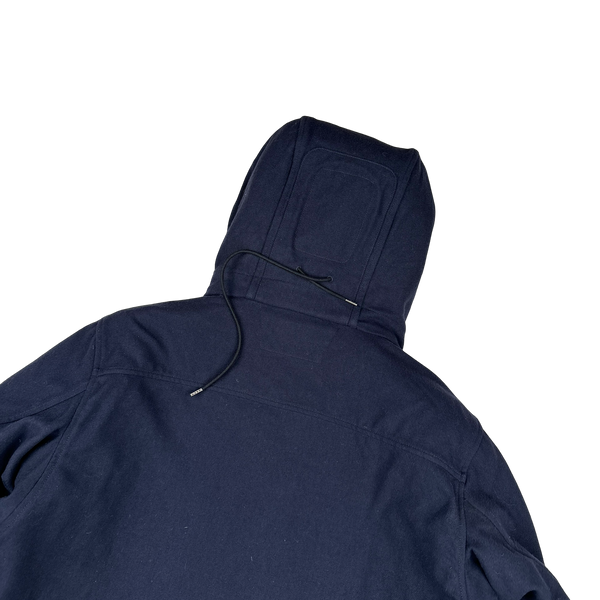 CP Company Navy Nycra Dual Layer Quilted Liner Parka Jacket - Large