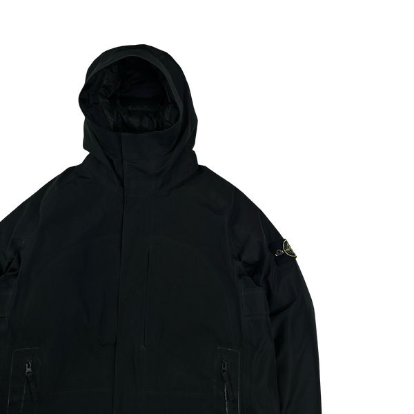 Stone Island 2022 Black 3L Gore-Tex Puffer In Recycled Polyester Down Jacket - Large