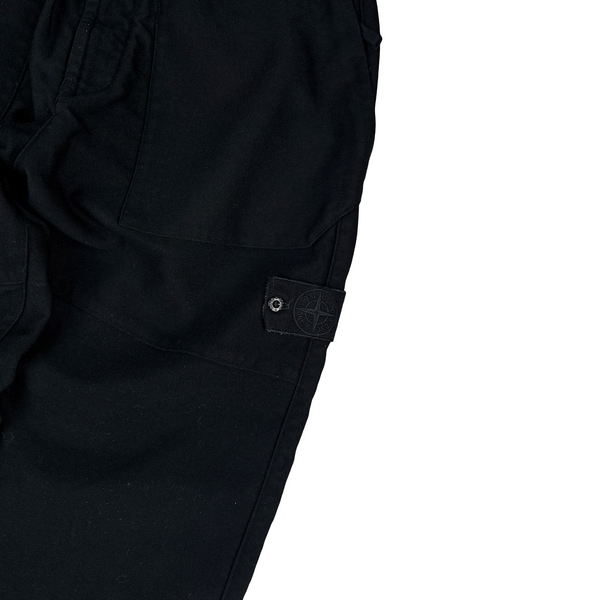 Stone Island Black Ghost Regular Fit Moleskin Cargo Trousers - 32"