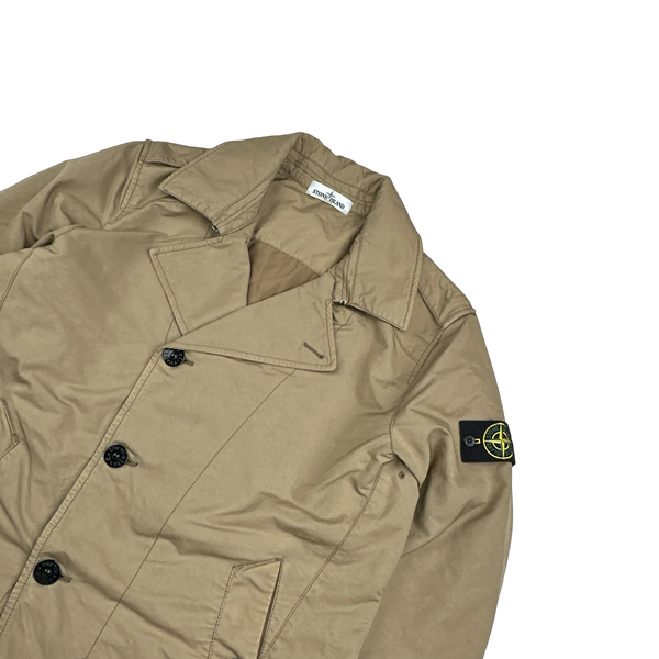 Stone Island 2017 David-TC Tan Quilted Trench Coat - XL